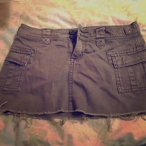 Short brown gray jean skirt size 0